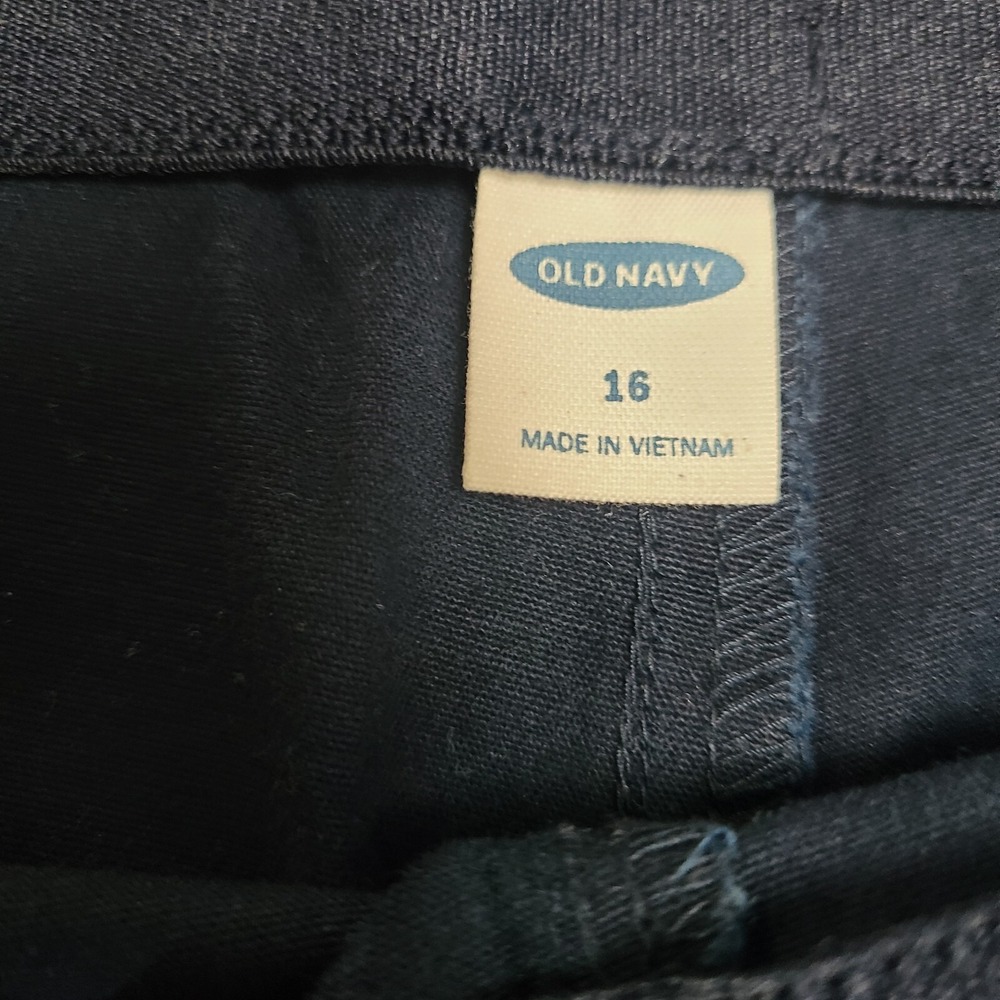 Old Navy Pants Womens 16 Blue Stretch Waist Size Zip Zipper Ankle Career Office - Picture 3 of 7